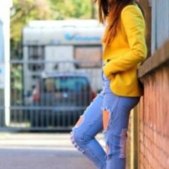 Coldwater Creek Jacket Sz S Mustard Yellow SPORTY Boho Bohemian Preppy Riding - Picture 15 of 16